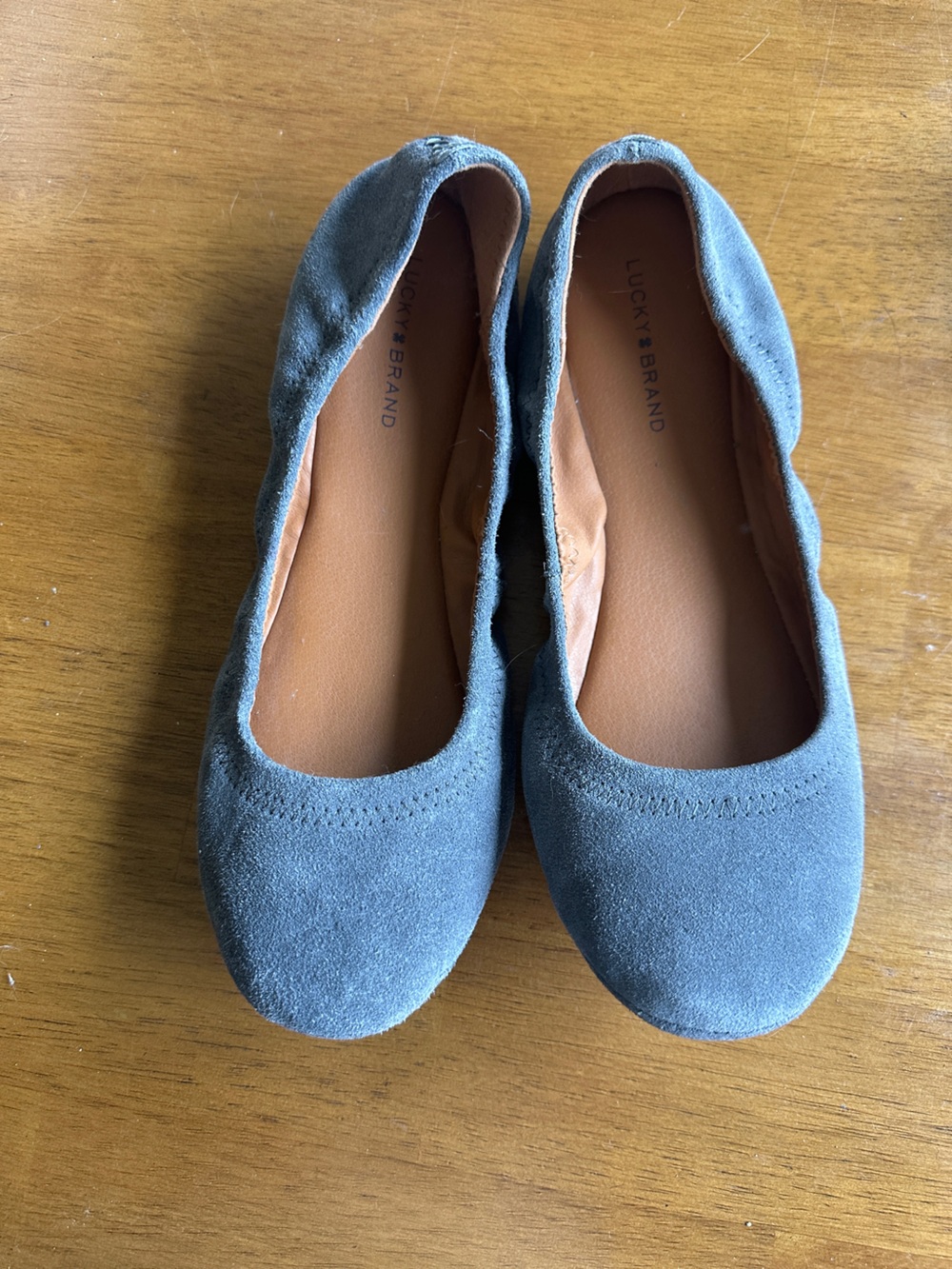 Lucky Brand Slate Blue Suede Ballet Flats